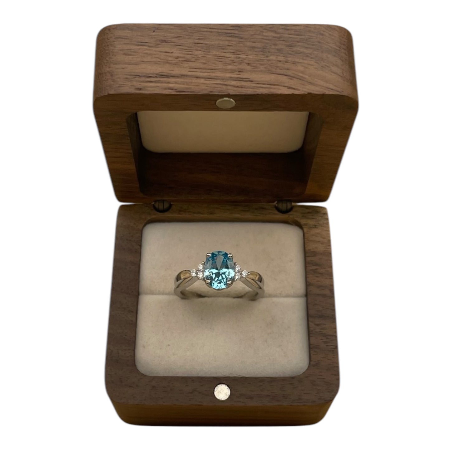 Anillo Clásico Topacio azul