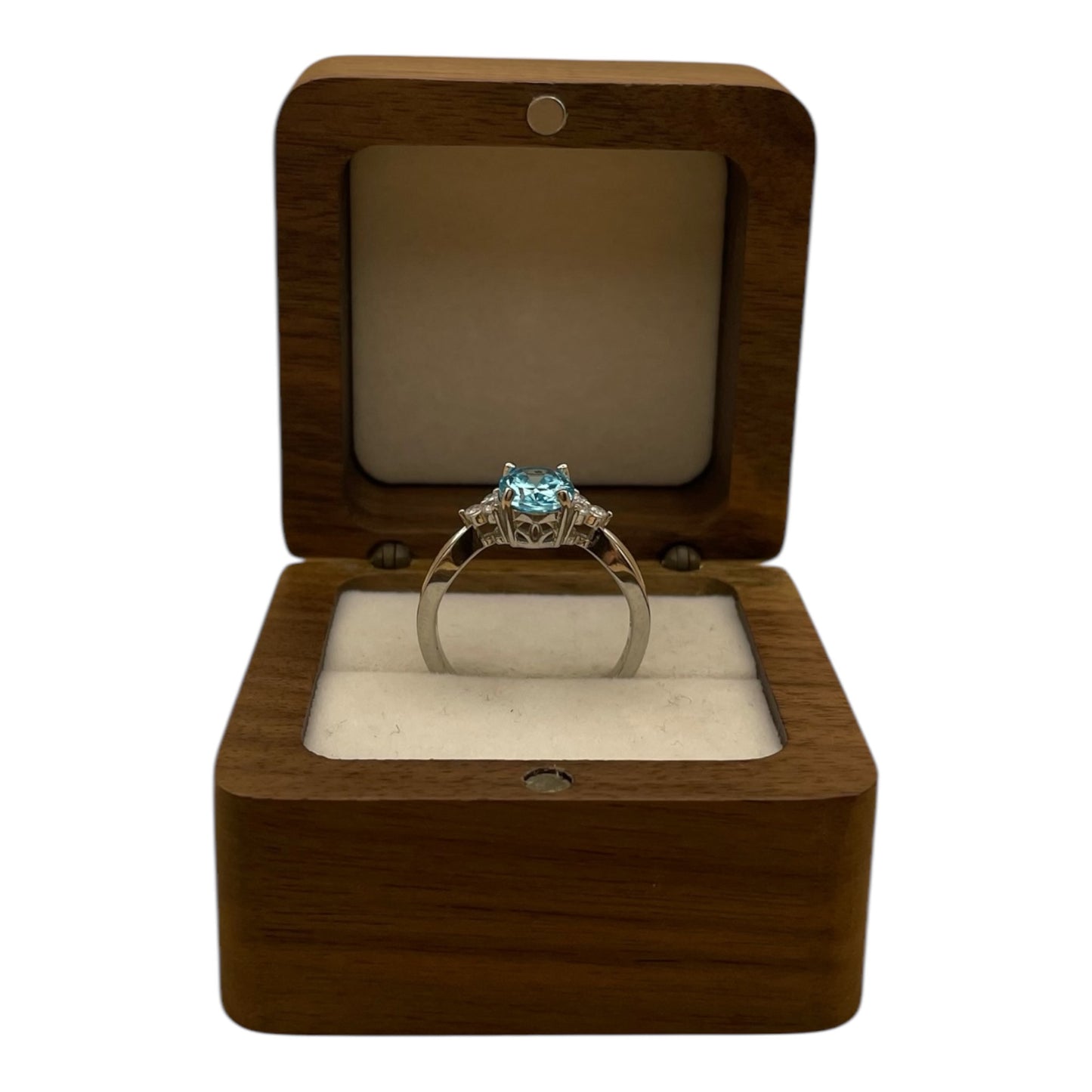 Anillo Clásico Topacio azul