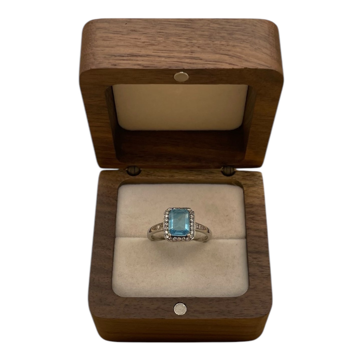 Anillo Elegancia Clásica Topacio Azul