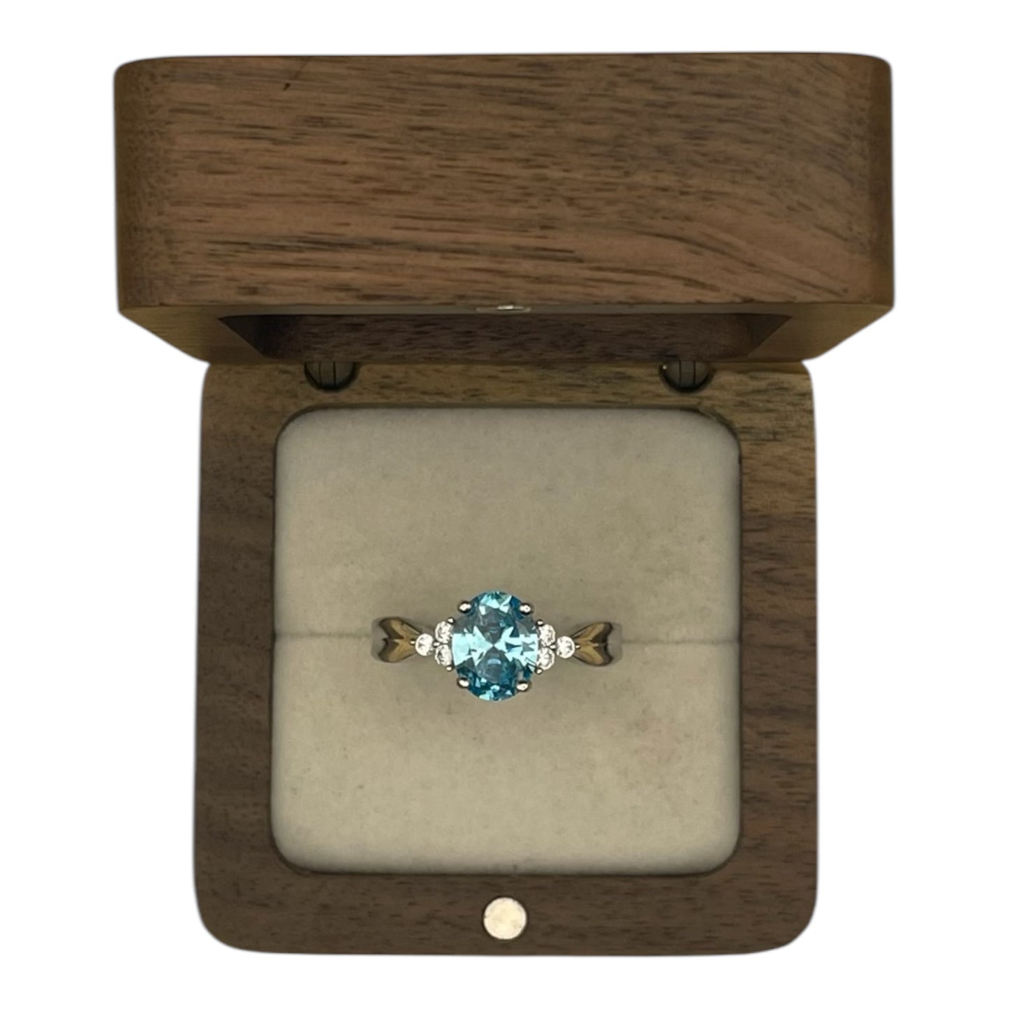 Anillo Clásico Topacio azul
