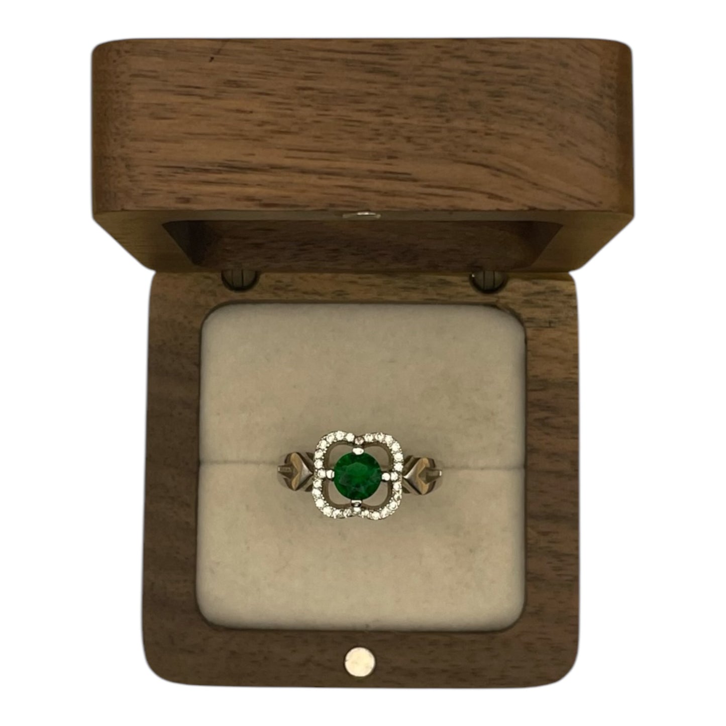 Anillo Art Deco Moderno Esmeralda