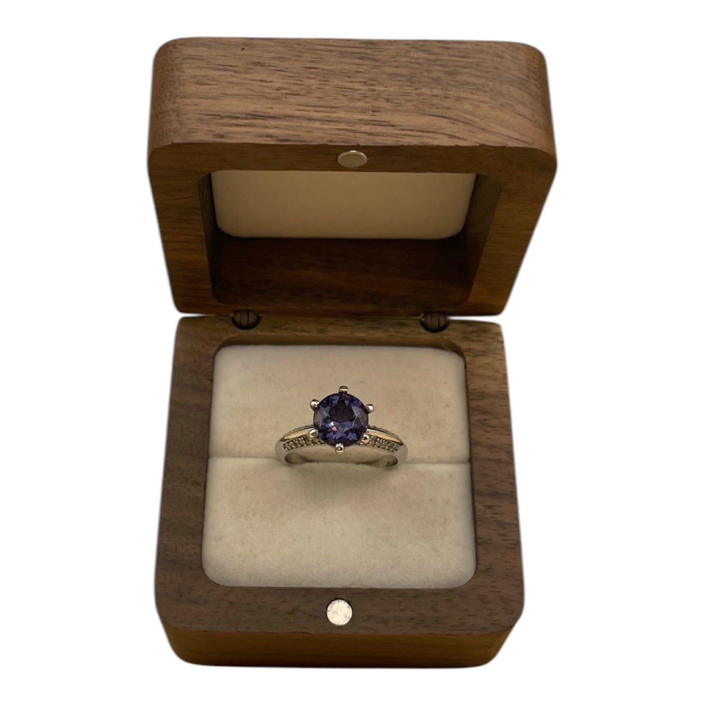 Anillo Art Deco Solitaire Ametista