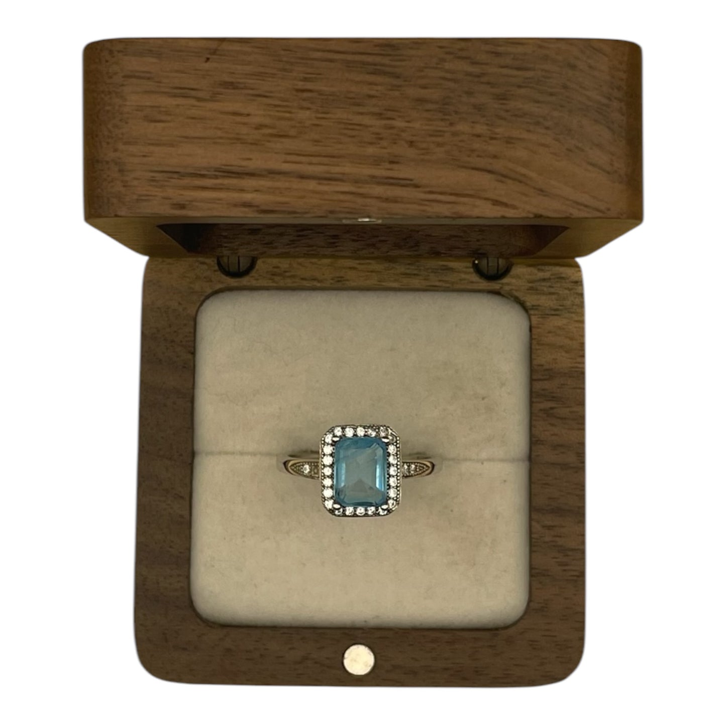 Anillo Elegancia Clásica Topacio Azul