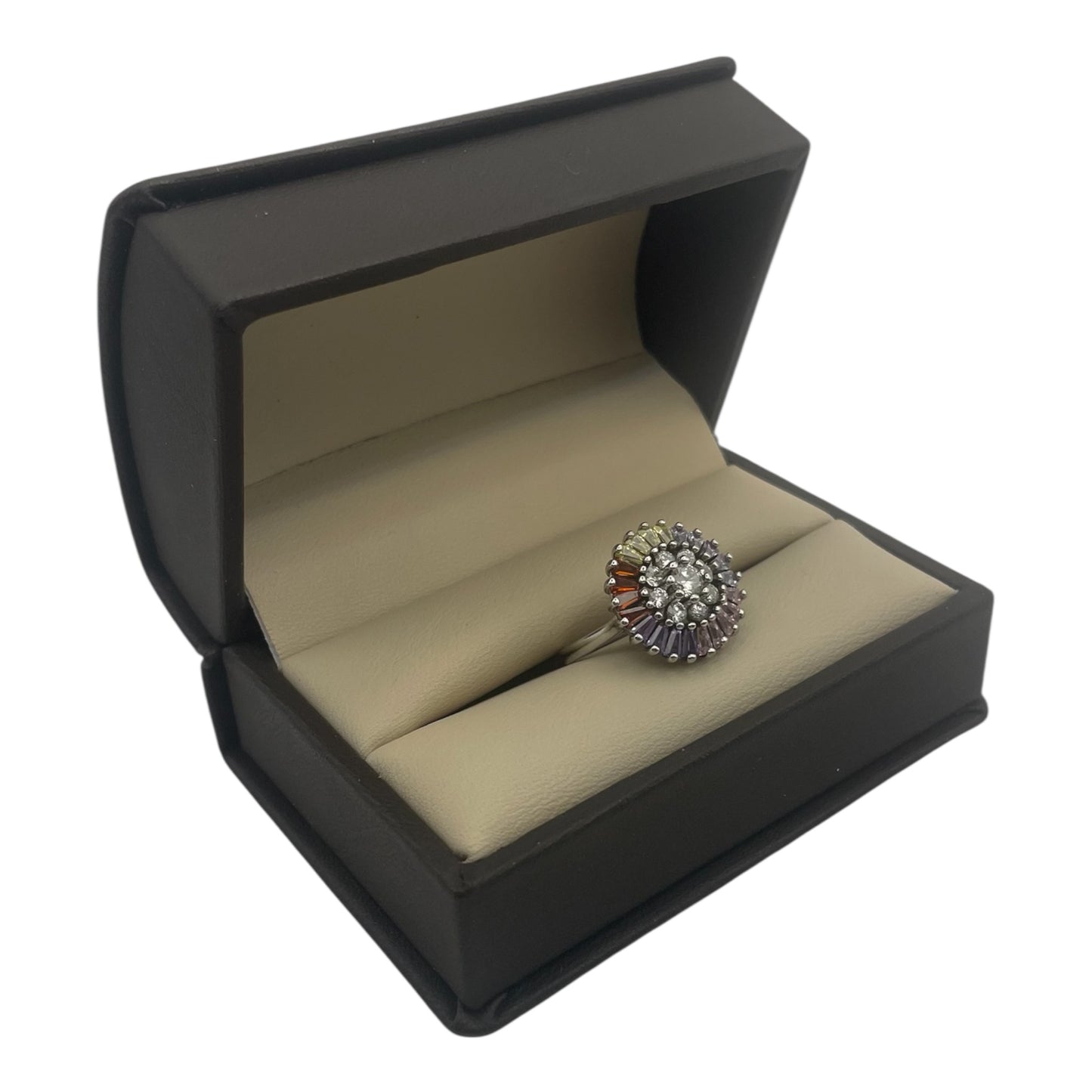 Arcoíris Eterno — Anillo pavé multicolor de la colección Arcoíris