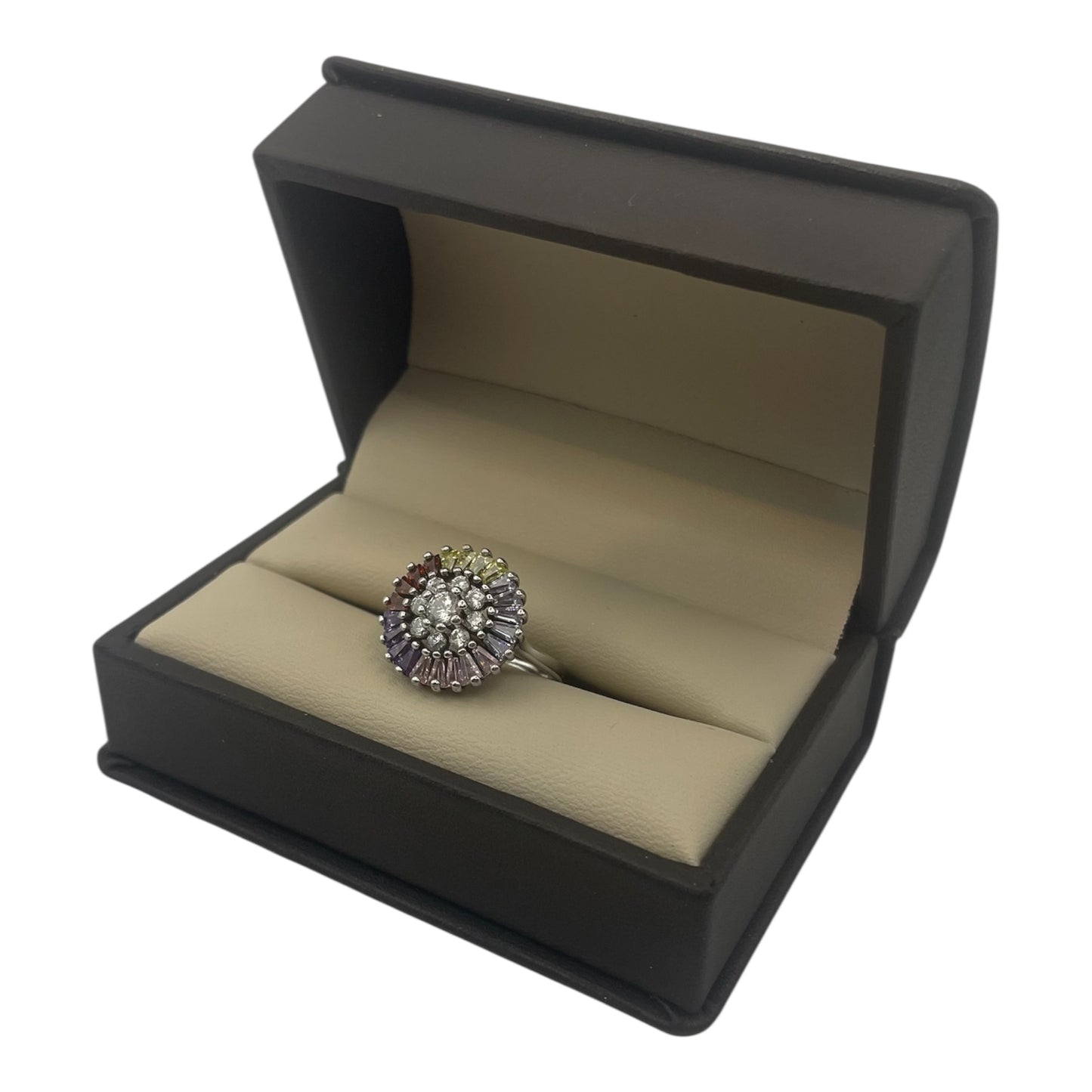 Arcoíris Eterno — Anillo pavé multicolor de la colección Arcoíris