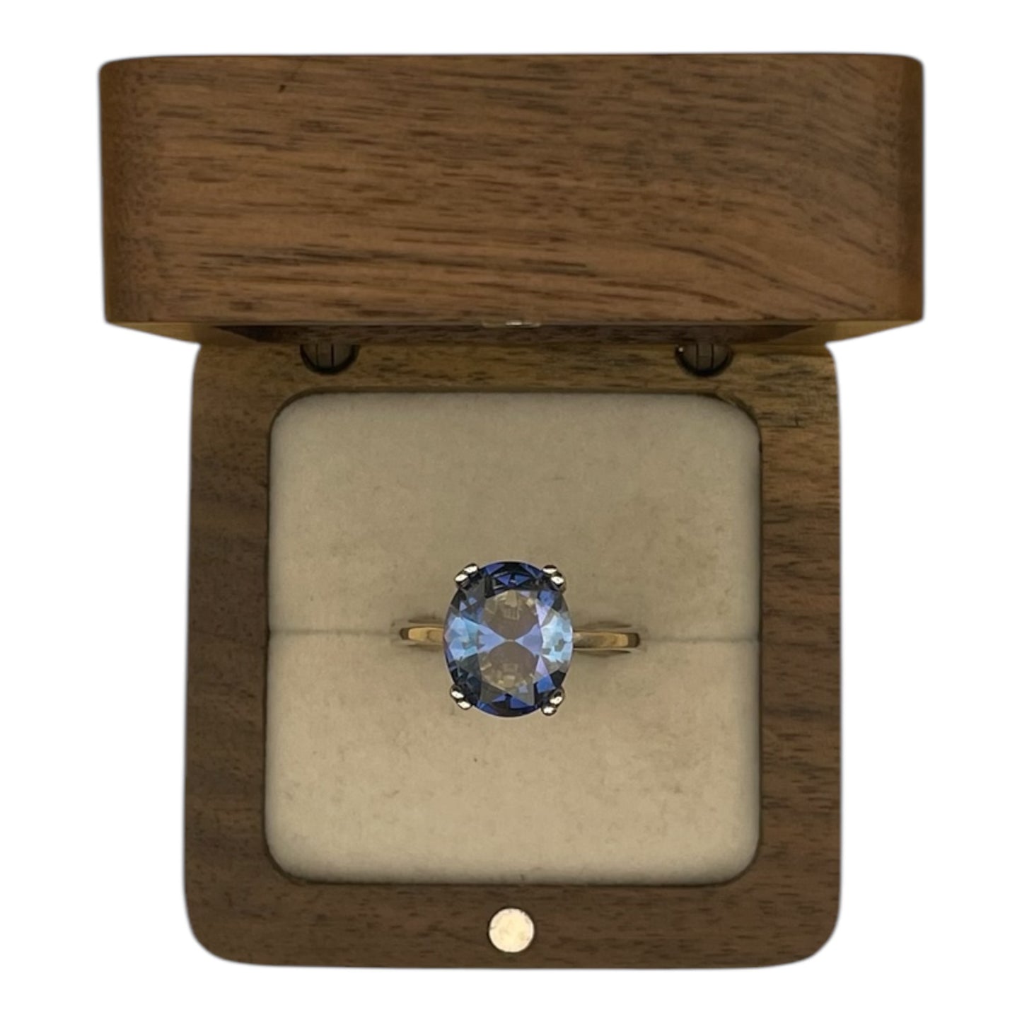 Anillo Elegancia Clásica Spinel azul