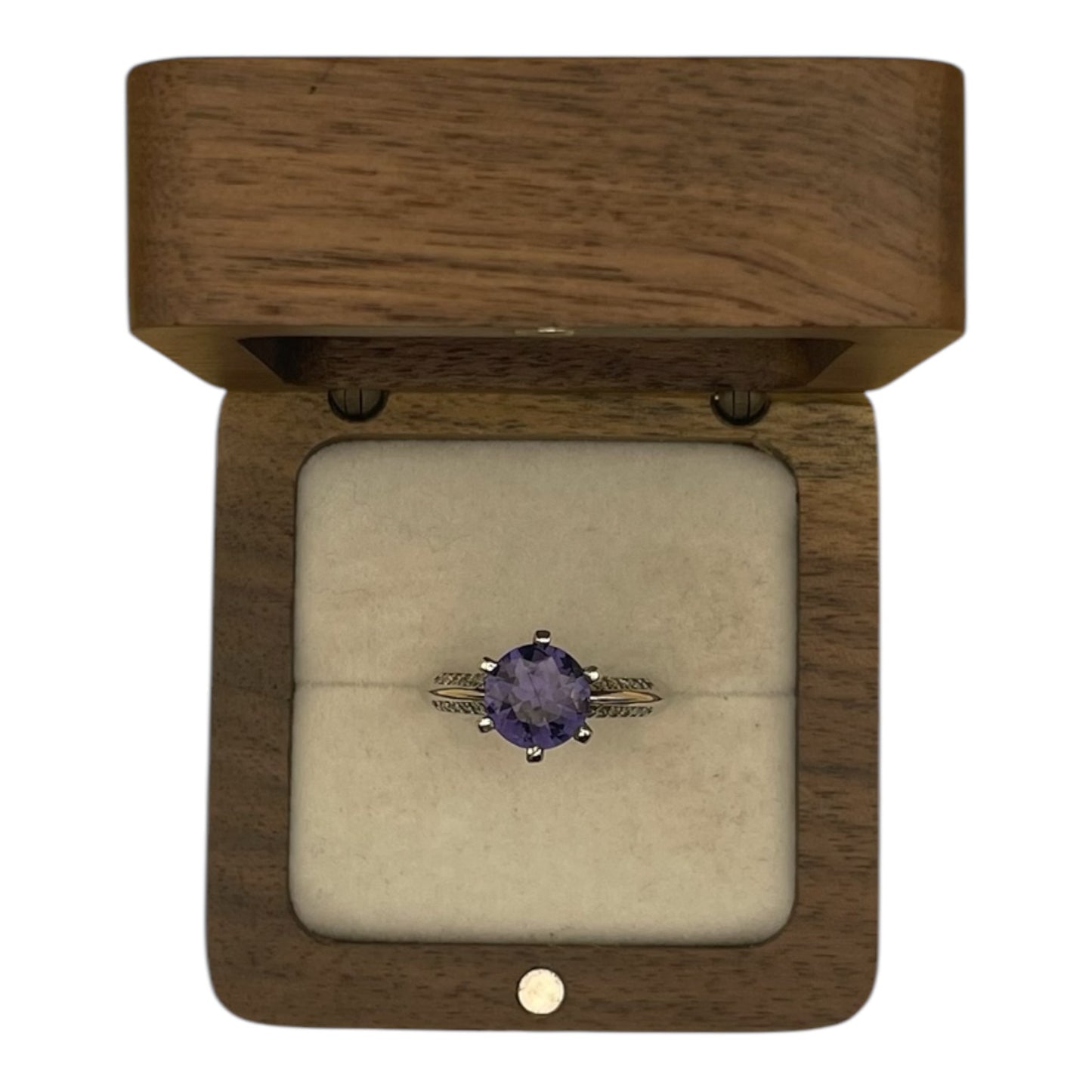 Anillo Art Deco Solitaire Ametista