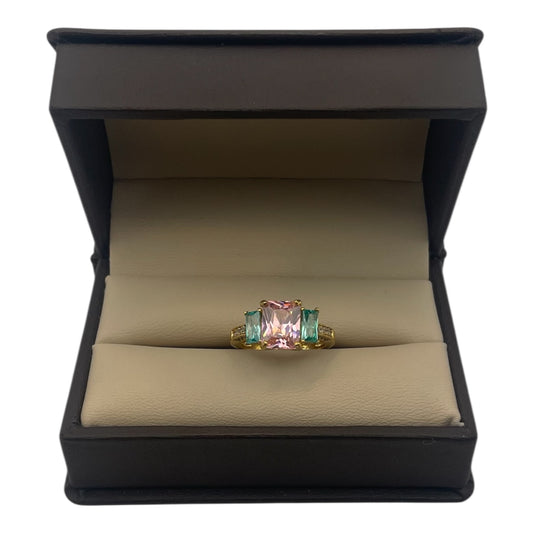 Trilogía de Vida — Anillo con turmalinas y zafiros blancos