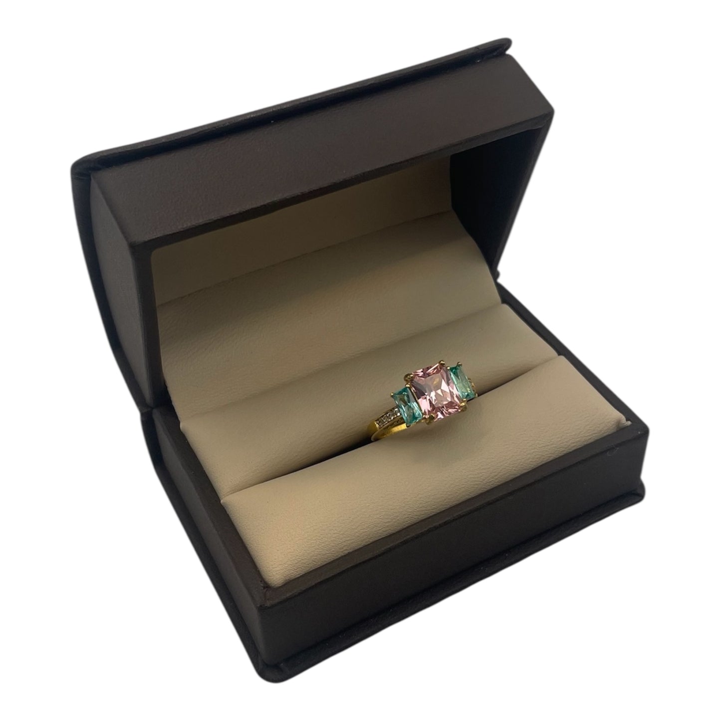 Trilogía de Vida — Anillo con turmalinas y zafiros blancos