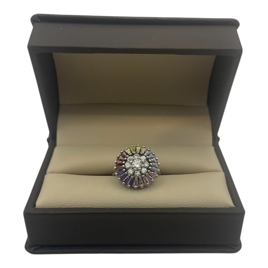 Arcoíris Eterno — Anillo pavé multicolor de la colección Arcoíris