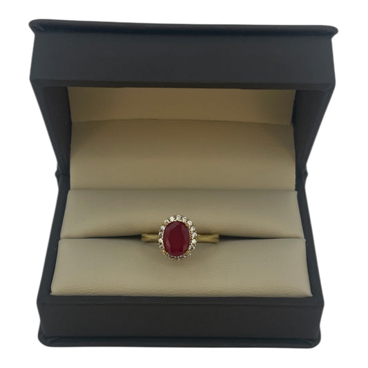 Entourage — Anillo con rubí natural y diamantes
