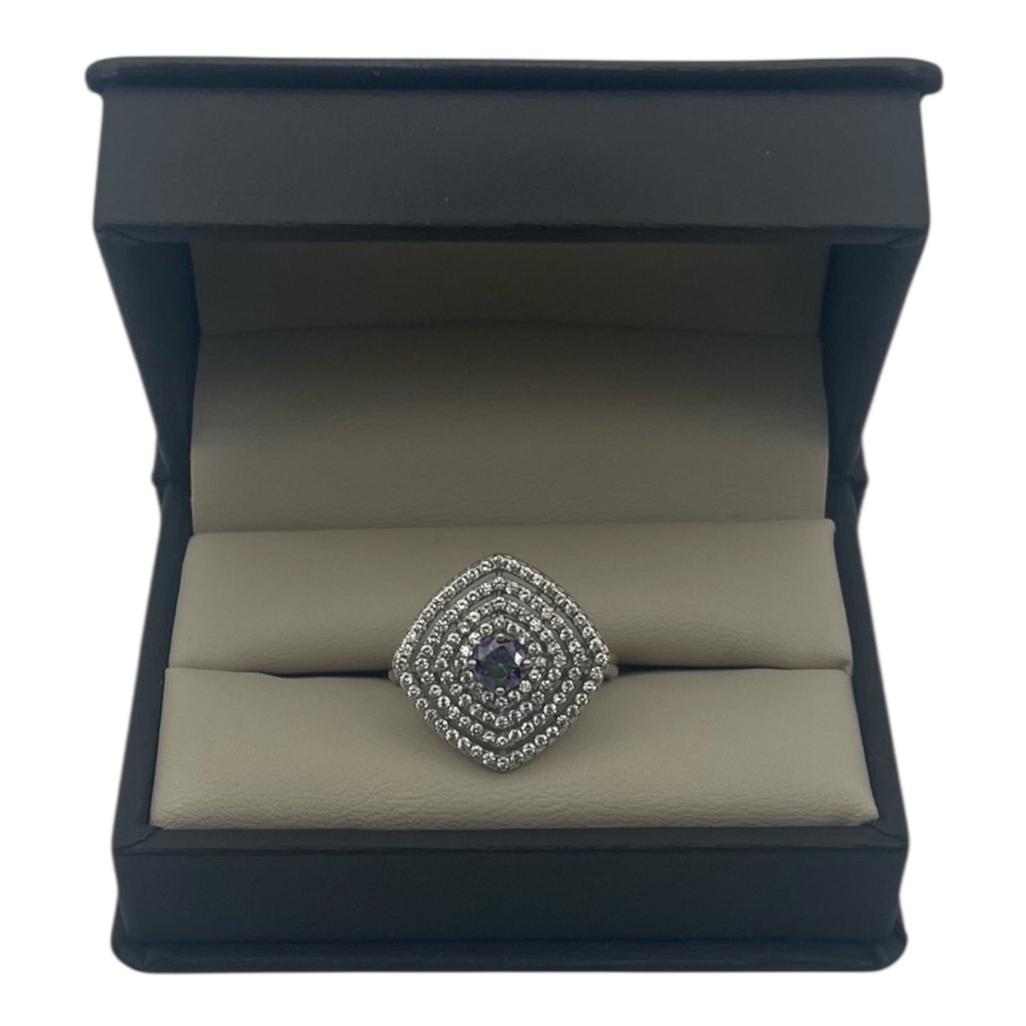 Anillo Exclusivo con Topacio Místico y Zafiros Blancos